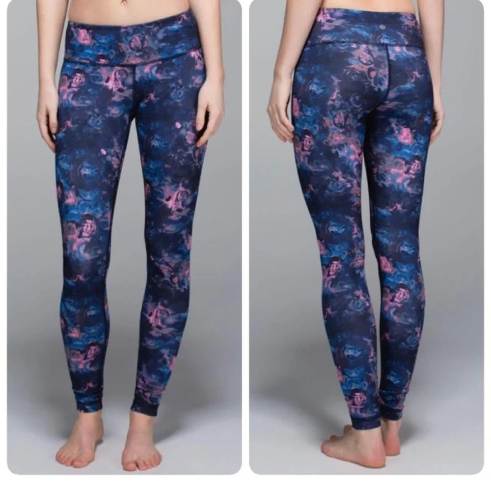 Lululemon Blue and Pink Patterned Leggings